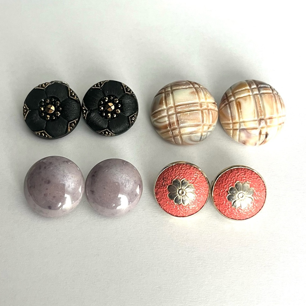BOGO Vintage Clip-On Bundle - Four Pairs of Vintage Earrings